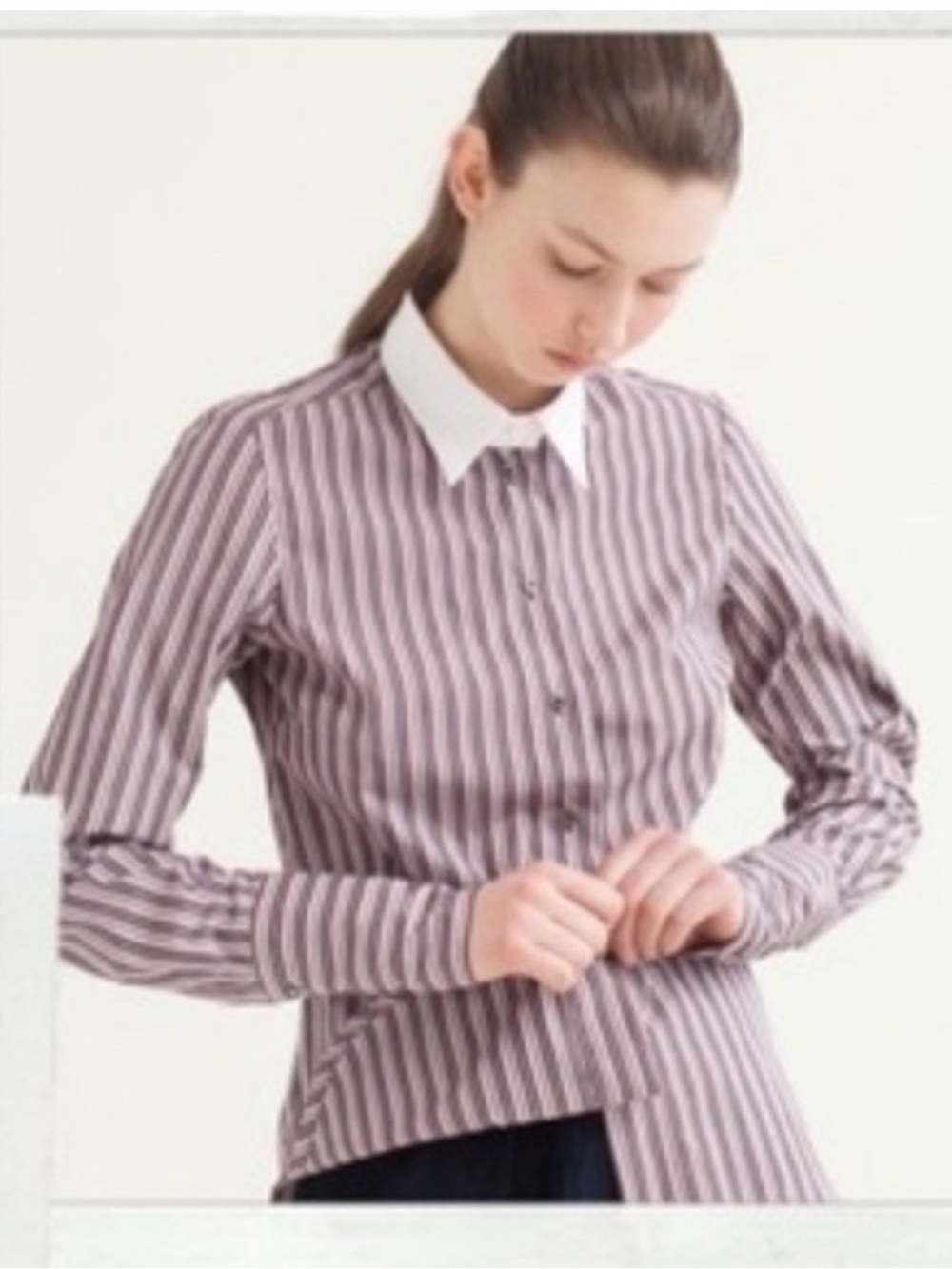 NWT BRITT SISSECK BOYFRIEND STRAIGHT‎ CUT STRIPED SHIRT SIZE 38